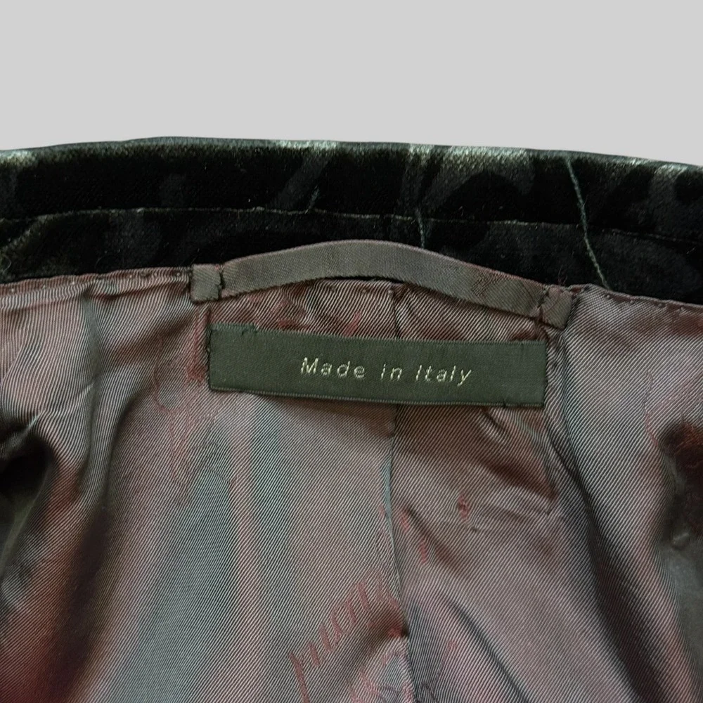 Rare Brioni Ernani Velvet Mens 46R Black Silver  Tuxedo Jacket Peak Lapel Italy